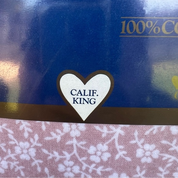 Y2K Lanz of Salzburg California King Flannel Sheet Set Pink Floral NEW Portugal - Picture 5 of 8